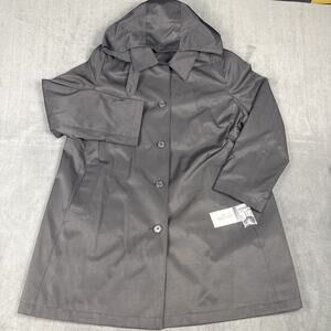 Lauren Ralph Lauren 1X Balmacaan Trench Raincoat Hooded Water Resistant A-Line